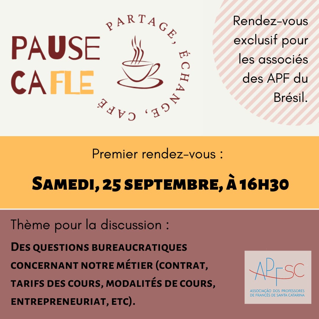 L'APFSC vous invite à participer à la Pause CaFLE, le 25 septembre à 16h30