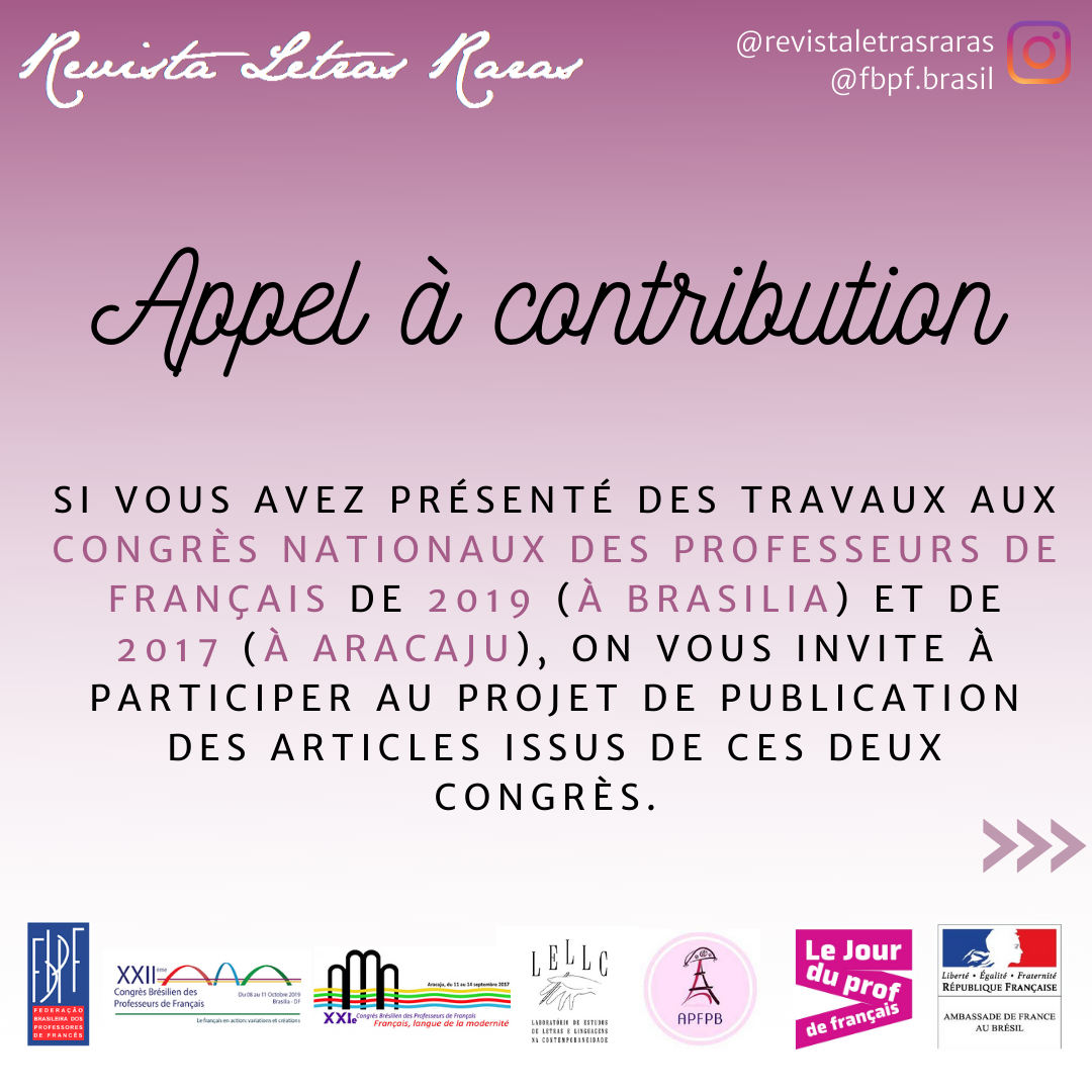 Appel à contribuition - Revista Letras Raras